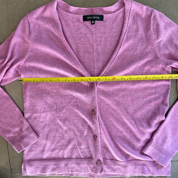 Pink Tartan Pink Clover Cotton Blend Sweater-Size Medium - Picture 9 of 11